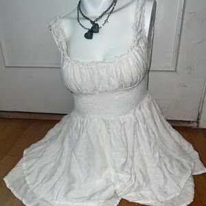 UO Rosie Smocked Tiered Ruffle Romper